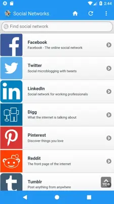 Social Networks android App screenshot 1